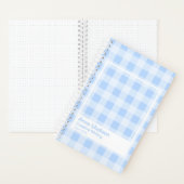 Pastel Blue Gingham Transparent Frame Notebook Notitieboek (Binnen)