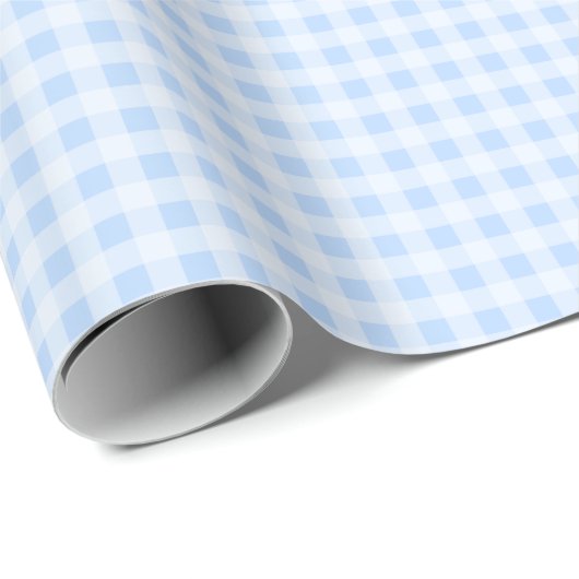 Pastel Blue Gingham Wrapping Paper Cadeaupapier (Rol Hoek)