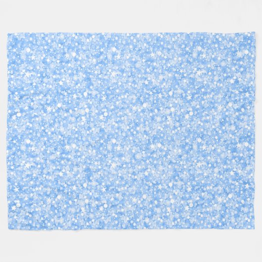 Pastel Blue Glitter en Sparkles Fleece Deken (Voorkant (Horizontaal))