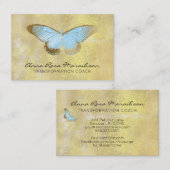 *~* Pastel Blue Glitter Fantasy Gilded Butterfly Visitekaartje (Voorkant / Achterkant)