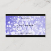 Pastel Blue Glitter Sparkle Stars Initialen Black Visitekaartje (Voorkant)