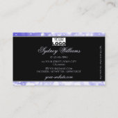Pastel Blue Glitter Sparkle Sterren met Logo Zwart Visitekaartje (Achterkant)