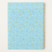 Pastel Blue Gold Confetti Stippen op maat Planner (Achterkant)