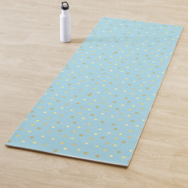 Pastel Blue Gold Confetti Stippen Yogamat