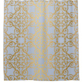 PASTEL BLUE GOLD ELEGANT PATROON DOUCHEGORDIJN (Voorkant)