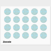 Pastel Blue Gold Fleur De Lis op persoonlijke tite Ronde Sticker (Vel)