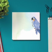 Pastel Blue & Gold Macaw Waterverf Parrot + Naam Post-it® Notes