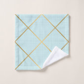 PASTEL BLUE GOLD MERMAID BATHROOM TOWEL SET BAD HANDDOEK (Wasdoekje)