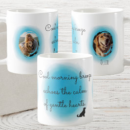 Pastel Blue Golden Retriever Custom Photo & Name Koffiemok