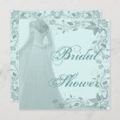 Pastel Blue Gown and Vines Vrijgezellenfeest Kaart (Voorkant / Achterkant)