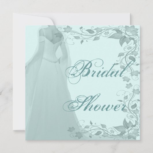 Pastel Blue Gown and Vines Vrijgezellenfeest Kaart (Voorkant)