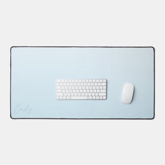 Pastel Blue Gradient Calligraphy Personalized Bureaumat (Keyboard & Muis)