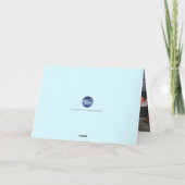 Pastel Blue Gray kerstboomfeestdag Fotokaart Feestdagen Kaart (Achterkant)