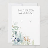 Pastel Blue Green Foliage Bunch Earning Display Kaart (Voorkant)