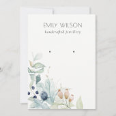 Pastel Blue Green Foliage Bunch Earning Display Kaart (Voorkant)
