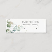 Pastel Blue Green Foliage Bunch Earning Display Mini Visitekaartje (Voorkant)