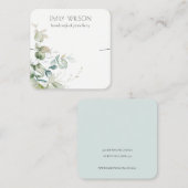 Pastel Blue Green Foliage Bunch Earning Display Vierkante Visitekaartje (Voorkant / Achterkant)