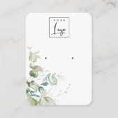 Pastel Blue Green Foliage Bunch Earning Display Visitekaartje (Voorkant)