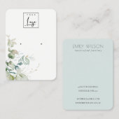 Pastel Blue Green Foliage Bunch Earning Display Visitekaartje (Voorkant / Achterkant)