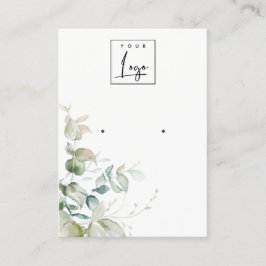 Pastel Blue Green Foliage Bunch Earning Display Visitekaartje