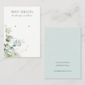 Pastel Blue Green Foliage Bunch Earning Display Visitekaartje (Voorkant / Achterkant)