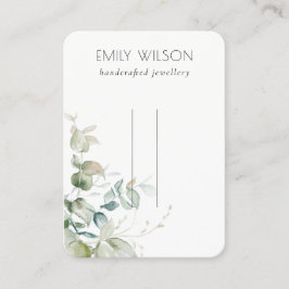 Pastel Blue Green Foliage Bunch Hairpin Display Visitekaartje