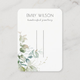 Pastel Blue Green Foliage Bunch Hairpin Display Visitekaartje