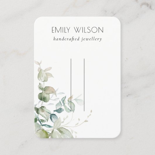 Pastel Blue Green Foliage Bunch Hairpin Display Visitekaartje (Voorkant)