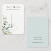 Pastel Blue Green Foliage Bunch Hairpin Display Visitekaartje (Voorkant / Achterkant)