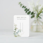 Pastel Blue Green Foliage Bunch Hairpin Display Visitekaartje (Staand voorkant)