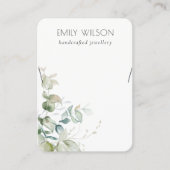 Pastel Blue Green Foliage Bunch Ketting Display Visitekaartje (Voorkant)