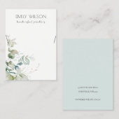 Pastel Blue Green Foliage Bunch Ketting Display Visitekaartje (Voorkant / Achterkant)