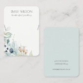 Pastel Blue Green Foliage Bunch Ketting Display Visitekaartje (Voorkant / Achterkant)