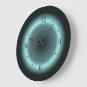 Pastel Blue Green Halo effect op zwart Grote Klok (Hoek)