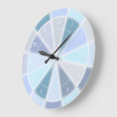 Pastel Blue Green Paars en Aqua Elegant Glow Grote Klok (Hoek)