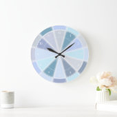 Pastel Blue Green Paars en Aqua Elegant Glow Grote Klok (Huis)