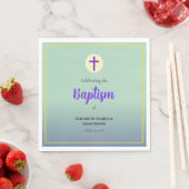 Pastel Blue Green Paars Spring Baptisme Servet (Insitu)