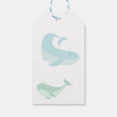 Pastel Blue Green Whale Dank u Baby shower Cadeaulabel (Achterkant)