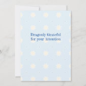 Pastel Blue Grey Baby Dragon Baby shower Kaart (Achterkant)