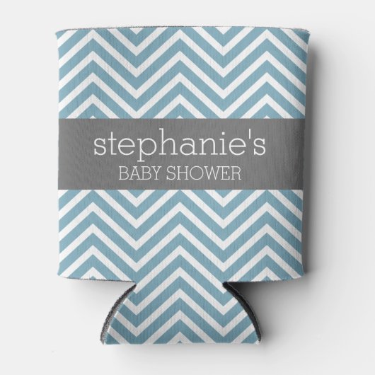 Pastel Blue & Grey Baby shower Suite Blikjeskoeler (Voorkant)