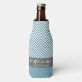 Pastel Blue & Grey Baby shower Suite Flesjeskoeler (Fles Voorkant)