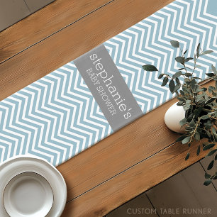 Pastel Blue & Grey Baby shower Suite Korte Tafelloper