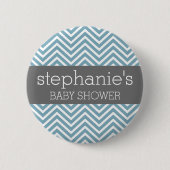Pastel Blue & Grey Baby shower Suite Ronde Button 5,7 Cm (Voorkant)