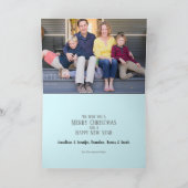 Pastel Blue Grey Kerstboom Holiday Fotokaart Feestdagen Kaart (Binnen)