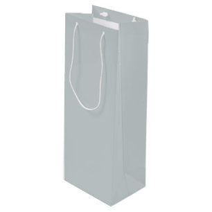 Pastel Blue Grey Solid Color Silver Shores 430-2DB Wijn Cadeautas