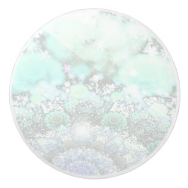 Pastel Blue - Groen Abstract gemarmerd effect Keramische Knop