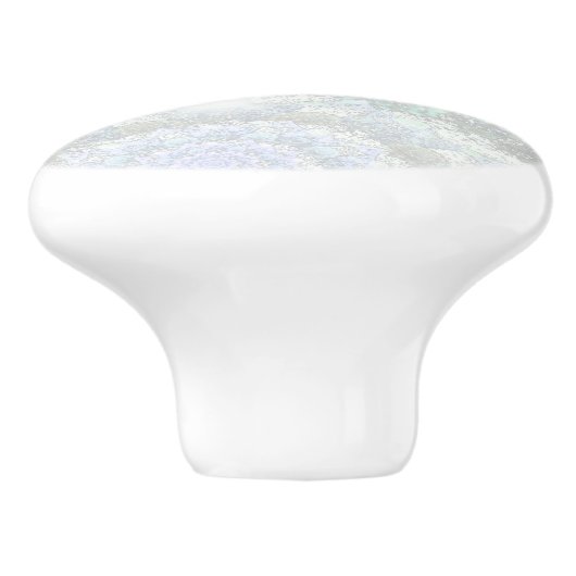 Pastel Blue - Groen Abstract gemarmerd effect Keramische Knop (Zijkant)