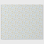 Pastel Blue Hanukkah Menorah Star van David Patter Cadeaupapier (Vlak)