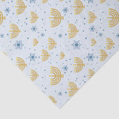 Pastel Blue Hanukkah Menorah Star van David Patter Tissuepapier (Detail)