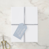 Pastel Blue Happy Birthday Gift Label Cadeaulabel (Met Touw)